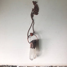 Load image into Gallery viewer, Arkansas Clear Quartz Quartz & Raw Sunstone Statement Necklace - Summer Solstice Collection 2019