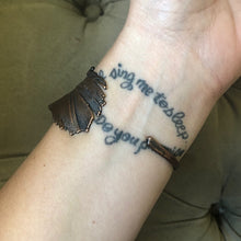 Load image into Gallery viewer, Labradorite and Electroformed Feather Cuff Bracelet - Ready to Ship