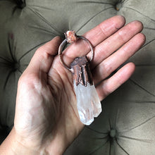 Load image into Gallery viewer, Arkansas Clear Quartz Quartz & Raw Sunstone Statement Necklace - Summer Solstice Collection 2019