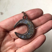 Load image into Gallery viewer, Moss Agate Crescent Moon Necklace #2 - Ready to Ship