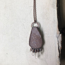 Load image into Gallery viewer, Druzy &amp; Five Raw Clear Quartz Point Necklace - Ready to Ship
