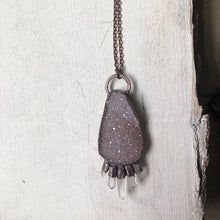 Load image into Gallery viewer, Druzy & Five Raw Clear Quartz Point Necklace - Ready to Ship