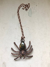 Load image into Gallery viewer, Electroformed Spider & Labradorite Necklace #1- Ready to Ship