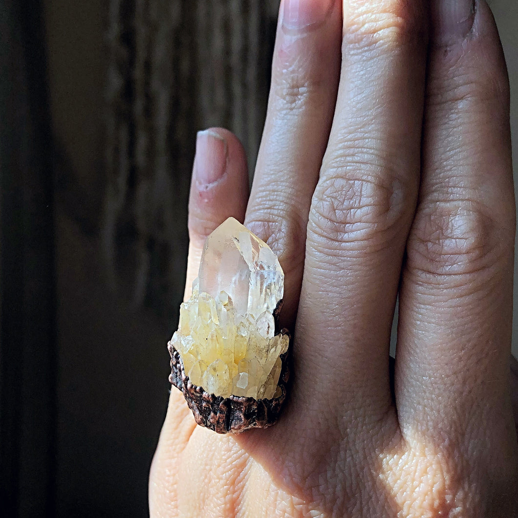 Candle Quartz Statement Ring (Size 6) - Summer Solstice Collection 2019