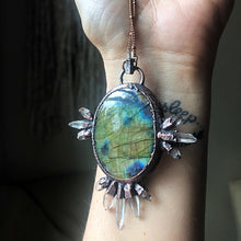 Load image into Gallery viewer, Large Labradorite & Crystal Statement Necklace - Ready to Ship