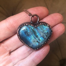Load image into Gallery viewer, Labradorite Heart Necklace #2 - Ready to Ship
