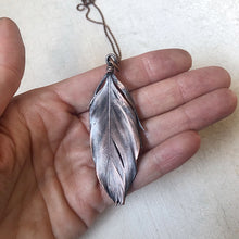 Load image into Gallery viewer, Electroformed Green Macaw Feather Necklace #3- Ready to Ship