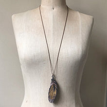 Load image into Gallery viewer, Electroformed Yellow Macaw Feather Necklace - Ready to Ship