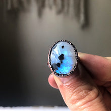 Load image into Gallery viewer, Rainbow Moonstone Ring - Oval #2 (Size 6.25) - Ready to Ship