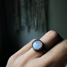 Load image into Gallery viewer, Rainbow Moonstone Ring - Round #1 (Size 6) - Ready to Ship