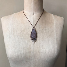Load image into Gallery viewer, Druzy & Five Raw Clear Quartz Point Necklace - Ready to Ship
