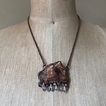 Load image into Gallery viewer, Raw Sunstone & Small Clear Quartz Point Statement Necklace - Summer Solstice Collection 2019
