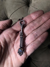 Load image into Gallery viewer, Electroformed Skeleton Arm & Labradorite Necklace #1- Ready to Ship