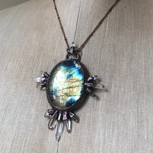 Load image into Gallery viewer, Large Labradorite & Crystal Statement Necklace - Ready to Ship