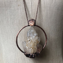 Load image into Gallery viewer, Candle Quartz & Raw Sunstone Statement Necklace - Summer Solstice Collection 2019