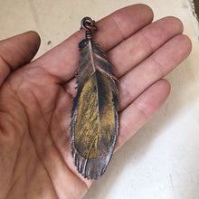 Load image into Gallery viewer, Electroformed Yellow Macaw Feather Necklace - Ready to Ship