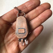 Load image into Gallery viewer, Druzy &amp; Three Raw Clear Quartz Point Necklace - Ready to Ship
