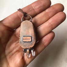Load image into Gallery viewer, Druzy & Three Raw Clear Quartz Point Necklace - Ready to Ship