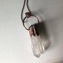 Load image into Gallery viewer, Arkansas Clear Quartz Quartz & Raw Sunstone Statement Necklace - Summer Solstice Collection 2019