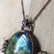 Load image into Gallery viewer, Large Labradorite &amp; Crystal Statement Necklace - Ready to Ship
