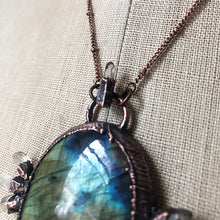 Load image into Gallery viewer, Large Labradorite & Crystal Statement Necklace - Ready to Ship