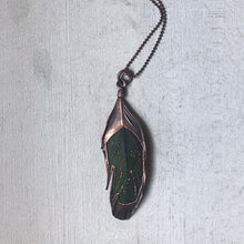 Load image into Gallery viewer, Electroformed Green Macaw Feather Necklace #4- Ready to Ship