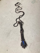 Load image into Gallery viewer, Electroformed Skeleton Arm & Raw Australian Opal Necklace #2- Ready to Ship