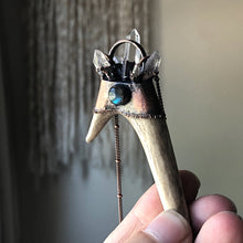Load image into Gallery viewer, Labradorite & Naturally Shed Deer Antler Tip Necklace #3