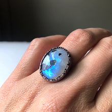 Load image into Gallery viewer, Rainbow Moonstone Ring - Oval #2 (Size 6.25) - Ready to Ship