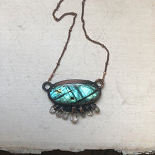 Load image into Gallery viewer, Labradorite Necklace with Clear Quartz Points #1- Ready to Ship