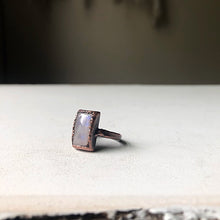 Load image into Gallery viewer, Rainbow Moonstone Ring - Rectangular #3 (Size 4.25) - Ready to Ship
