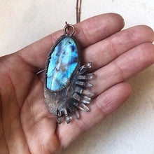 Load image into Gallery viewer, Labradorite Necklace with Clear Quartz Points #2- Ready to Ship

