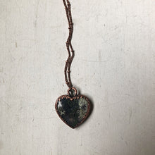 Load image into Gallery viewer, Moss Agate Heart Necklace #1 - Ready to Ship