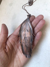Load image into Gallery viewer, Electroformed Feather and Labradorite Necklace