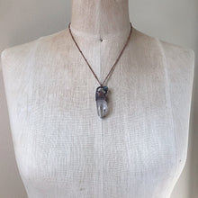 Load image into Gallery viewer, Raw Clear Quartz Point with Labradorite Necklace
