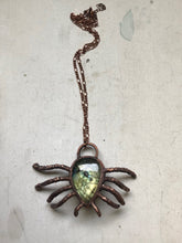 Load image into Gallery viewer, Electroformed Spider & Labradorite Necklace #2- Ready to Ship