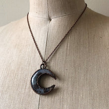 Load image into Gallery viewer, Moss Agate Crescent Moon Necklace #2 - Ready to Ship