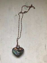 Load image into Gallery viewer, Labradorite Dripping Copper Heart Necklace- Ready to Ship