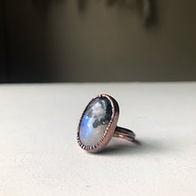 Load image into Gallery viewer, Rainbow Moonstone Ring - Oval #1 (Size 7.25) - Ready to Ship