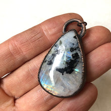 Load image into Gallery viewer, Rainbow Moonstone Necklace Teardrop #1 - Ready to Ship