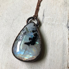 Load image into Gallery viewer, Rainbow Moonstone Necklace Teardrop #1 - Ready to Ship