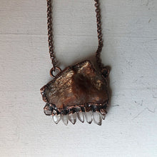 Load image into Gallery viewer, Raw Sunstone & Small Clear Quartz Point Statement Necklace - Summer Solstice Collection 2019