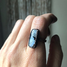 Load image into Gallery viewer, Rainbow Moonstone Ring - Rectangular #1 (Size 7.75) - Ready to Ship