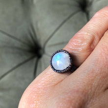 Load image into Gallery viewer, Rainbow Moonstone Ring - Round #3 (Size 4.75) - Ready to Ship