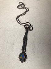 Load image into Gallery viewer, Electroformed Skeleton Arm & Raw Australian Opal Necklace #1- Ready to Ship