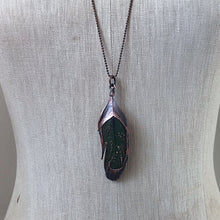 Load image into Gallery viewer, Electroformed Green Macaw Feather Necklace #4- Ready to Ship