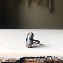 Load image into Gallery viewer, Rainbow Moonstone Ring - Rectangular #1 (Size 7.75) - Ready to Ship