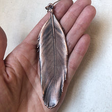 Load image into Gallery viewer, Electroformed Green Macaw Feather Necklace #1- Ready to Ship