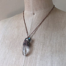 Load image into Gallery viewer, Raw Clear Quartz Point with Labradorite Necklace