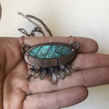 Load image into Gallery viewer, Labradorite Necklace with Clear Quartz Points #1- Ready to Ship